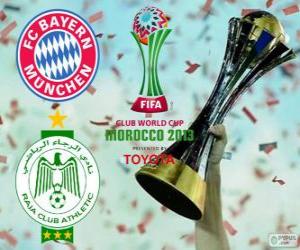 Puzzle Bayern Munich vs Raja Casablanca. Final de Coupe du monde des clubs de la FIFA 2013 Marroc