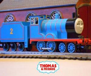 Puzzle Edward, la locomotive en bleu a le numéro 2