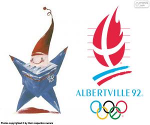 Jeux Olympiques - mascotte J.O Albertville 92 en tissu