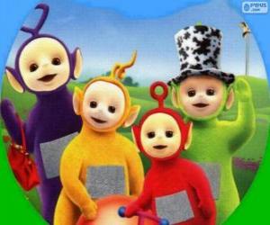 Puzzle Les Télétubbies : Tinky Winky, Laa-Laa, Po et Dipsy