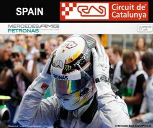 Puzzle Lewis Hamilton, champion du Grand Prix d'Espagne 2014