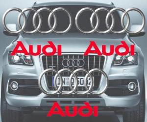 Puzzle Logo d'Audi, marque automobile allemande