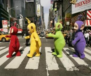 Puzzle Po, Laa-Laa, Dipsy et Tinky Winky, traverser une rue