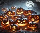 Puzzle Groupe de citrouilles d’Halloween